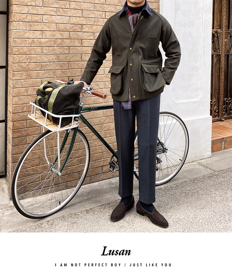 Mens British Tweed Wool Blend Hunting Coat Pockets Safari