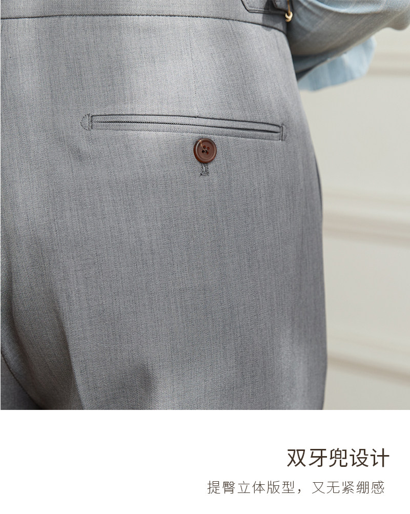 Business-Pendler All-Match-Freizeit hose mit weitem Bein, atmungsaktive, nicht bügelnde, britische, lockere Western hose mit hoher Taille für Männer – Detail 17