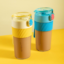 Bei Cheyu Korean portable water cup female student simple fresh suction tube Cup 500ml creative personality tide ins Cup