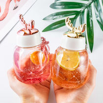 Becar Plume Creative Tide Personality Cup Subnet Red Deer Corner Glass Cups Mini Schoolgirl High Face Value Water Glass Anti-Leak