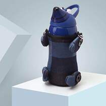 Becar Plume Children 316 Stainless Steel Insulated Cups Anti-Fall Straw Cup Cartoon Animal Styling Water Cup Food Grade