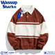 WassupShark American retro lapel sweatshirt ຜູ້ຊາຍດູໃບໄມ້ລົ່ນເສື້ອໂປໂລຜູ້ຊາຍແລະແມ່ຍິງ tops ນັກຮຽນ