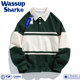 WassupShark American retro lapel sweatshirt ຜູ້ຊາຍດູໃບໄມ້ລົ່ນເສື້ອໂປໂລຜູ້ຊາຍແລະແມ່ຍິງ tops ນັກຮຽນ