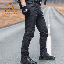 Archon tactical jeans mens spring and Autumn outdoor sports stretch slim commuter training tooling trousers