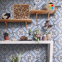 Mediterranean Nordic small fresh retro blue parquet tiles 200 Living room kitchen bathroom balcony tiles