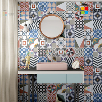 Nordic small tiles 200 wall tiles Bathroom flower tiles Kitchen floor tiles Balcony restaurant retro color art