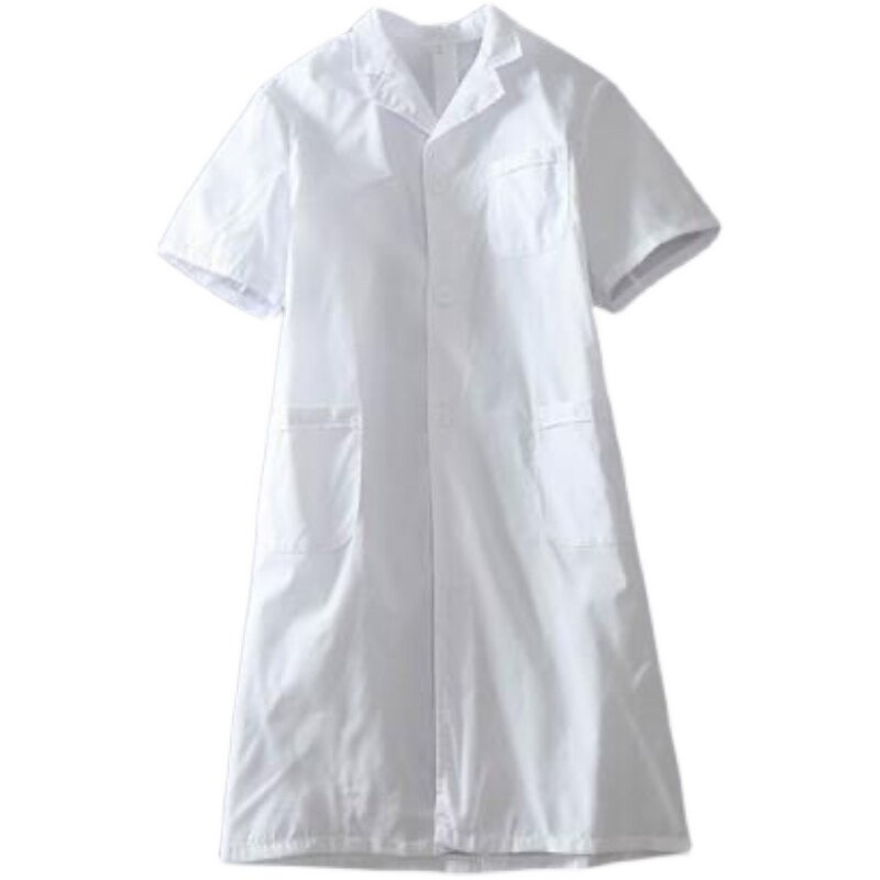 The thin paragraph is indeed cool and white The man and woman short sleeve doctor wear short sleeve doctor's clothing experimental clothes food factory work clothes-Taobao