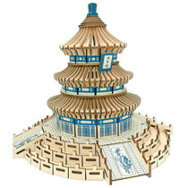 Laser cut wood 3d puzzle wooden diy assembly building model toy small house building block Villa