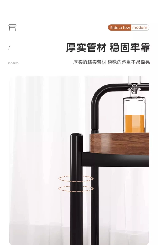 Bàn Cà Phê Di Động Xe Đẩy Ghế Sofa Phòng Khách Bên Bàn Bàn Tròn Nhỏ Bàn Phụ Bàn Nhỏ Có Giá Để Đồ Phong Cách Bắc Âu Xe Ăn