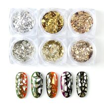 Popcorn Medecor Glass Paper Debris Net Red Shake Sound Irregular Candy Paper Polar Light Phantom Shiny Silver Sequin Nail Sticker