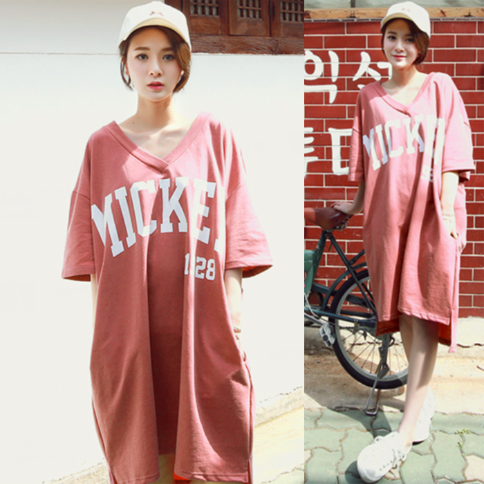 Maternity Dresses Summer Short Sleeves Loose Large Size Korean T-Shirts Long Skirts Fashion Skirts Maternity Dresses Summer Tops