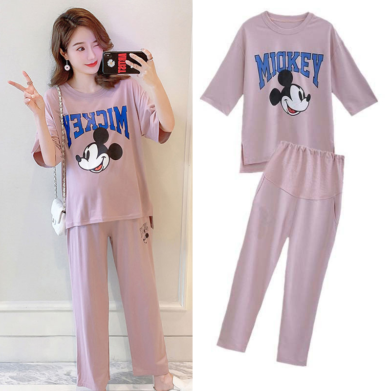 Maternity Pajamas Spring and Autumn Pure Cotton Loose Casual Home Wear for Pregnancy Summer Maternity Outfit Set Women's Summer Wear