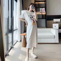 010#four -color Mickey skirt white