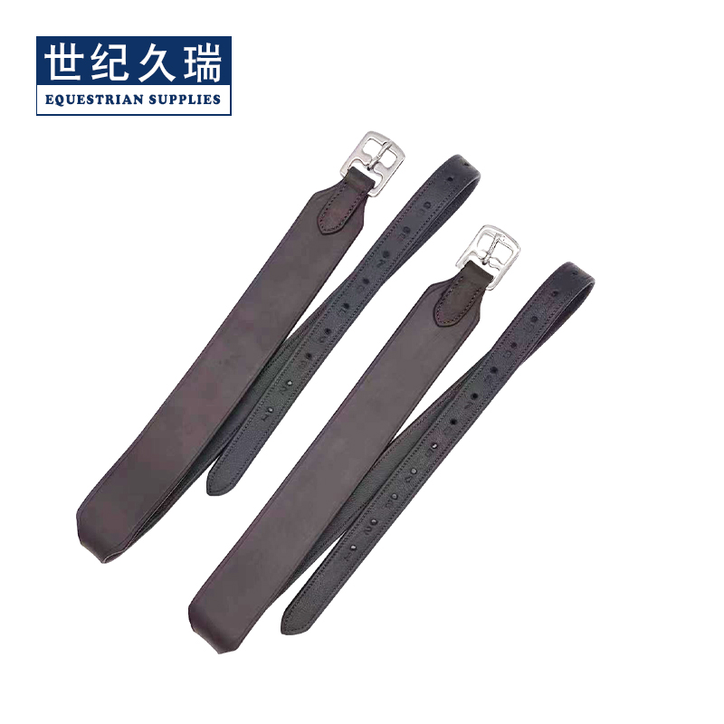 Integrated saddle horse pedaling with English saddle accessories leather horse stirrups with saddle accessories brown cow leather pedalling leather saddle pedaling-Taobao