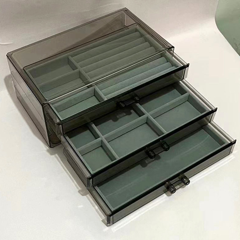 Transparent acrylic table top Accessories Box Hand Watch Earrings Pin Hairpin Hairpin Hairpin Small Trinket Permalink RED CONTAINING BOX