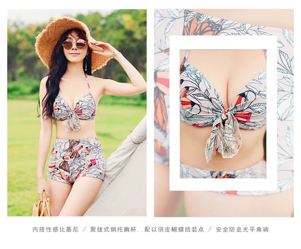 Cặp đôi đồ bơi retro bikini nữ ba mảnh giảm béo bụng tắm spa bãi biển cặp đôi những người yêu thích đồ bơi