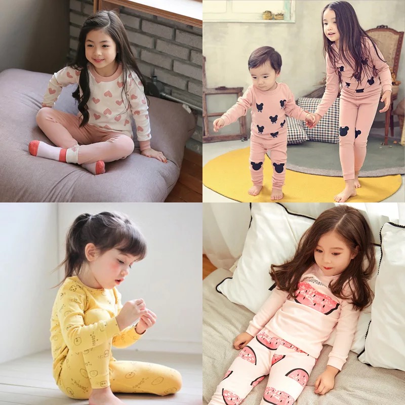 Cotton children's autumn clothes sanitary pants set autumn and winter girls hot clothes cotton men and women children cotton sweater pajamas