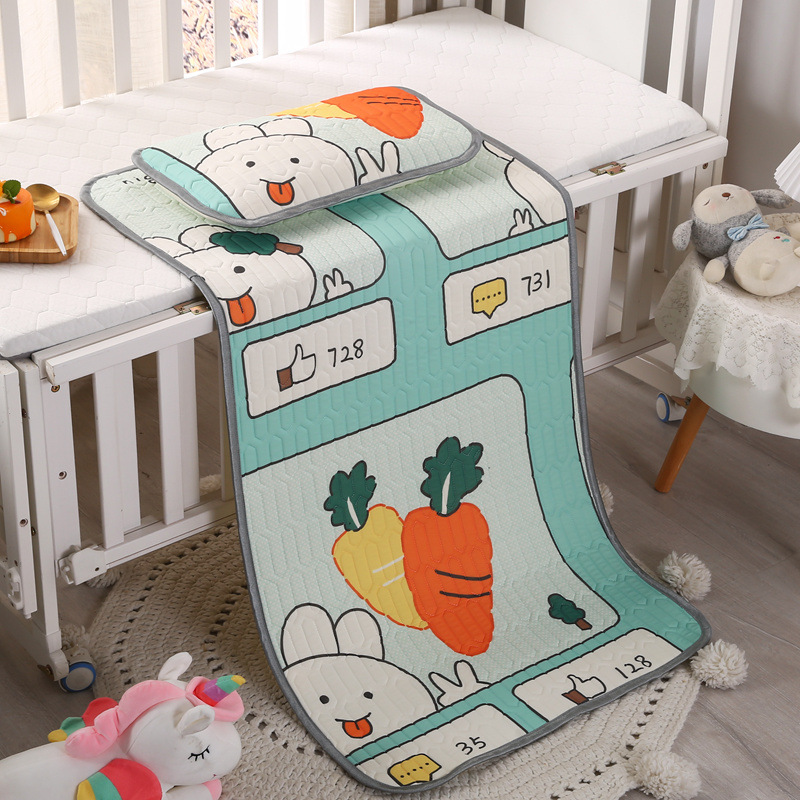 Baby latex cool mat ice silk children's bed summer newborn baby breathable kindergarten washable child soft mat
