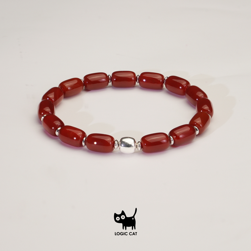 Logic Cat 925 Sterling Silver Red Agate First Release Online ins Feng 8mm Original Niche Design Fortune Bracelet Logic Cat 925 Sterling Silver Red Agate First Release Online ins Feng 8mm Original Niche Design Fortune Bracelet