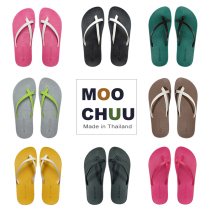 MOOCHUU Thailand imported rubber slippers women wearing anti-slip anti-smooth flat beach shoes in summer