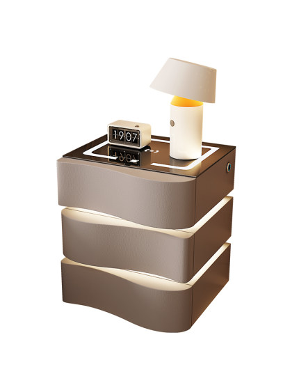 三抽智能床头柜创意家用简约现代多功能卧室带感应灯高级感床边柜