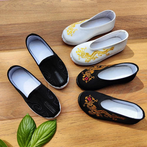 Черные детские туфли, слипоны для мальчиков, ханьфу, этническая обувь, китайский стиль, этнический стиль