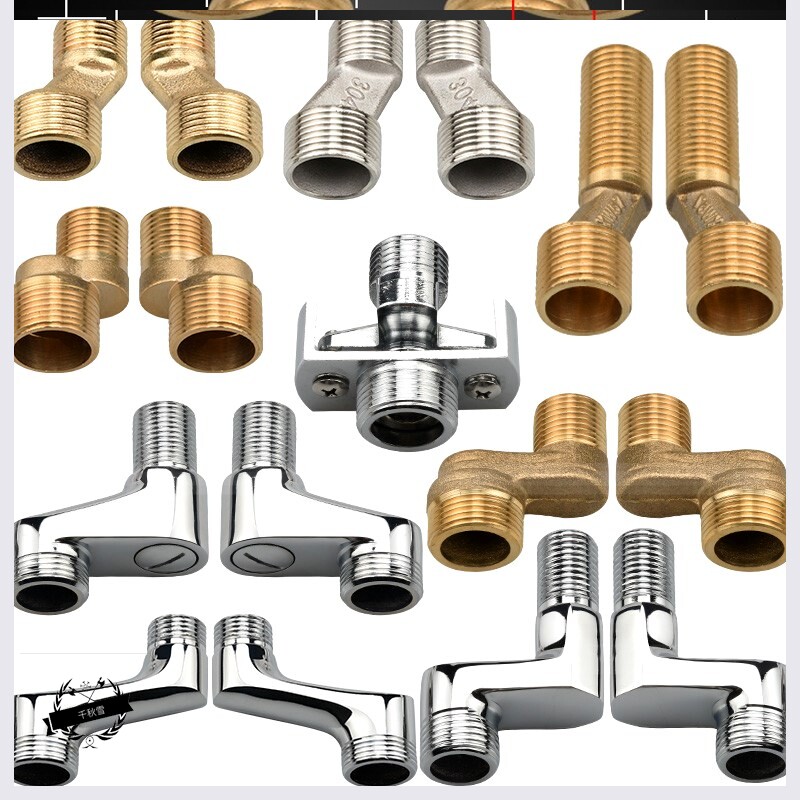 Curved angle double outer wire Inner and outer teeth corner widening extension height reducer accessories Curved foot eccentric shower faucet joint