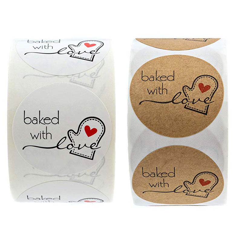 Christmas Stickers Christmas Gift Tags Kraft Paper Bread Cake Milk Tea Sealing Stickers Wedding Decoration Labels