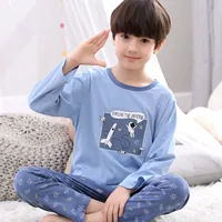 Đồ ngủ trẻ em bé trai mùa hè dài tay cotton mùa thu bé trai 10 trẻ lớn 12 phần mỏng trẻ em 15 tuổi shop đồ nam