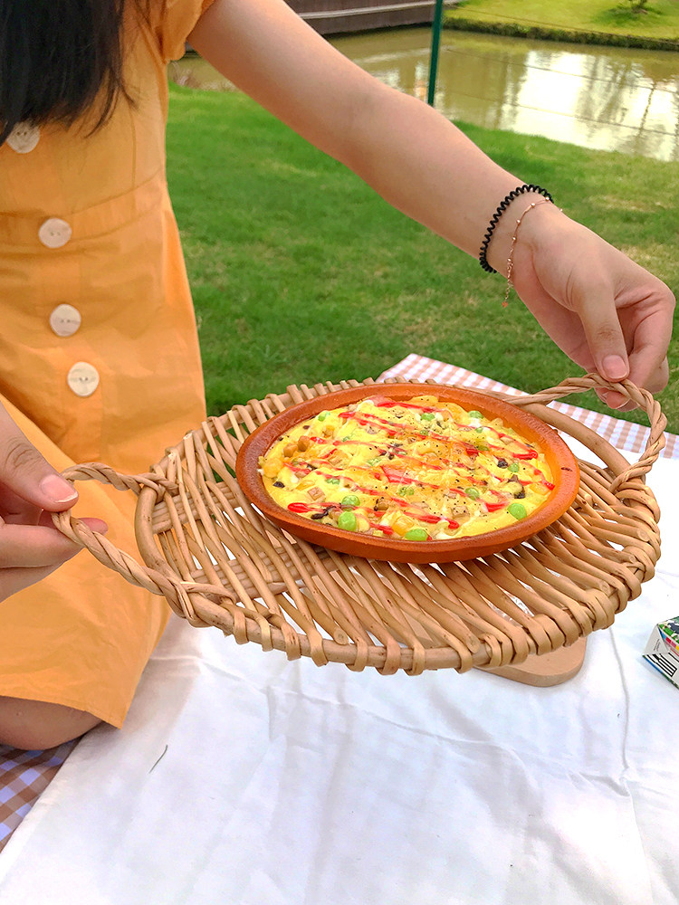 Day Style Willow tray Trays Fruit Tray Living Room Home Supermarket Display Fruit Pan Bread Vegetable Basket Containing basket Candy Pan-Taobao