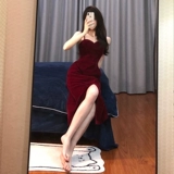 Вечернее платье, красное бархатное свадебное платье