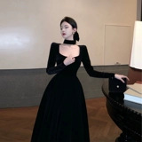 Элегантное элитное черное вечернее платье, изысканный стиль