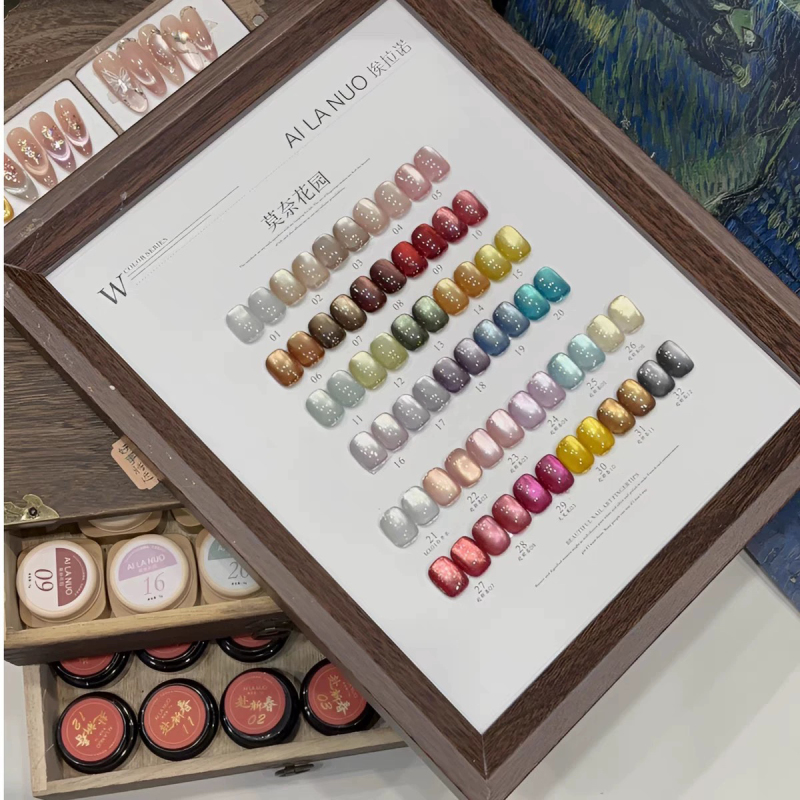 Eranomoine Garden Cat's Eye Gel 2025 New Ruby Cat's Eye Glass Bead Crystal Cat's Eye Nail Polish Gel