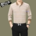 Mùa thu 2018 nam trung niên áo thun dài tay cha mùa thu cotton giản dị áo polo từ bi quần áo nam cũ