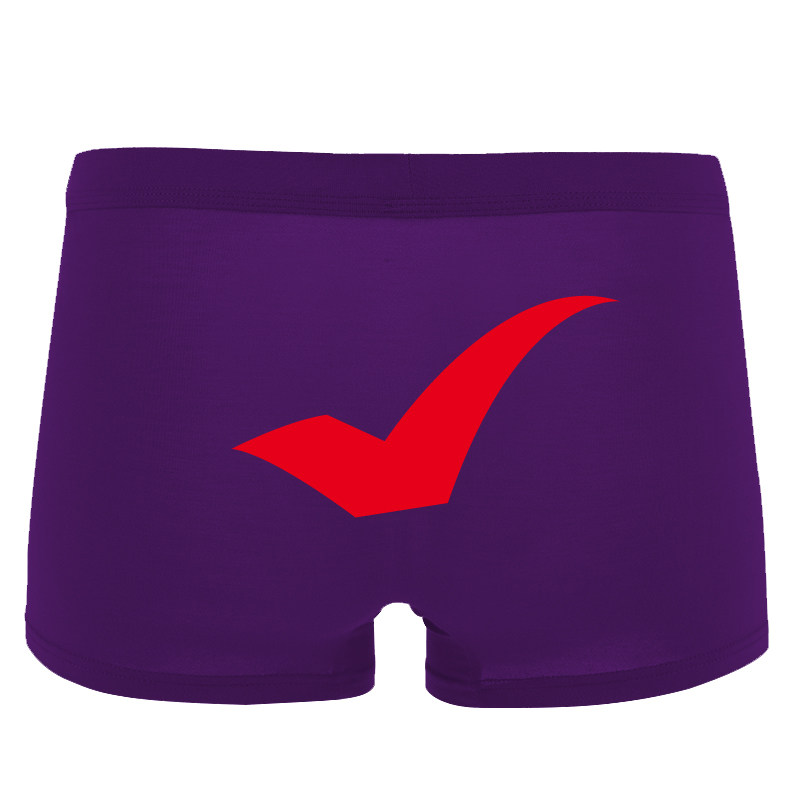 Large size boy exam designation for middle and high school entrance examination purple red check mark modal underwear is too large for exam underwear