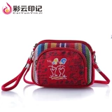 Кошелек, маленькая красная сумка через плечо, широкий экран