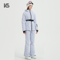 KSONEs new slim-fit womens ski suit slim-fit snowboard suit warm winter elegant style