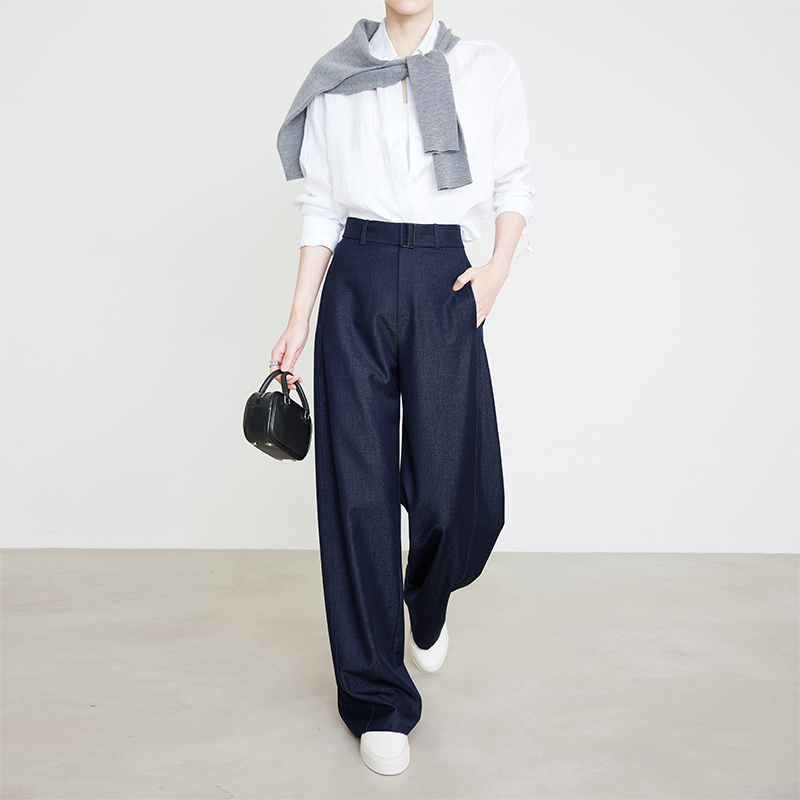 Summer Moka Scythe Banana Pants Old Money Style Pants Women's 2026 New Retro Denim Imitation Jeans Extended Length 7710