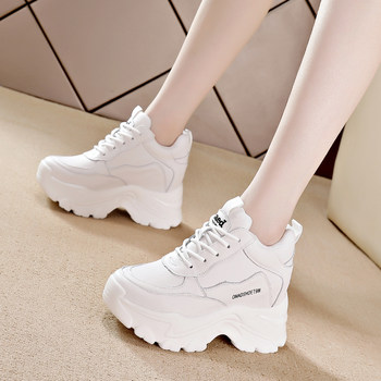 Genuine Leather Dad Shoes for Women, Make Feet Look Smaller, 2025 Autumn and Winter New Thick-Soled Platform Popular Style, Height-Increasing Casual White Sneakers for Women