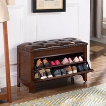 Shoe stool Shoe cabinet Modern simple American storage stool Door storage stool Solid wood dump household door shoe stool