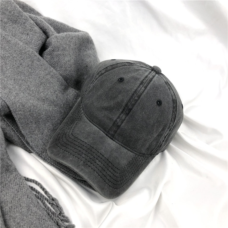 Retro washed hat Cement gray wild curved eave cap Children's Korean version of the wild shade sunscreen hat trend men's hat