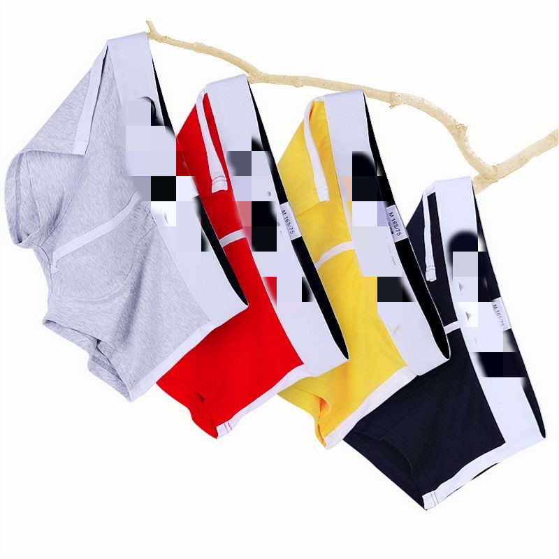 Four-corner underwear men's cotton breathable low-waisted underwear boys pants head Korean version of the students trend four-corner pants