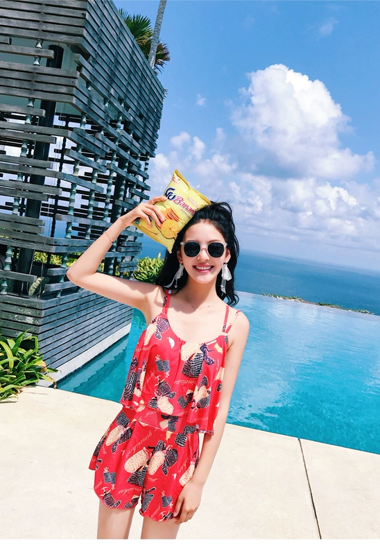 Áo tắm nữ một mảnh 2018 mới che bụng thon gọn bảo thủ Hàn Quốc gợi cảm áo tắm công viên nước suối nóng - Bộ đồ bơi One Piece