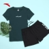 Anta sport suit nữ 2019 hè mới trang web chính thức áo thun ngắn tay buổi sáng chạy bộ ngoài trời phần quần short mỏng chạy bộ - Thể thao sau