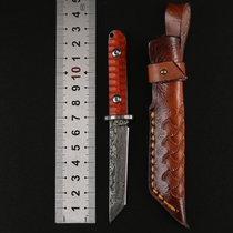 Damascus steel knife forging fine knife sharp carry-on knife field survival knife self-defense cutting knife