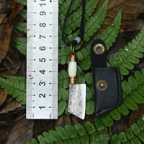 High Hardness Handmade Damascus Ribbed Steel Keychain Mini Carry Knife Fruit Knife Pocket Knife