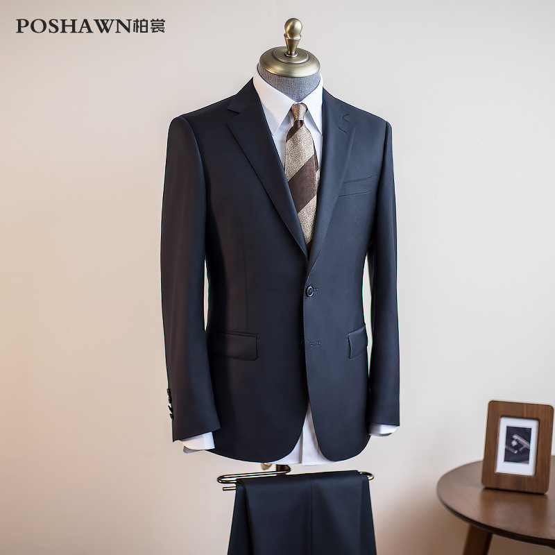 100% Pure Wool Suit Men's Business Formal Wear Work Suit Groom Wedding High-End Dress Plus Size