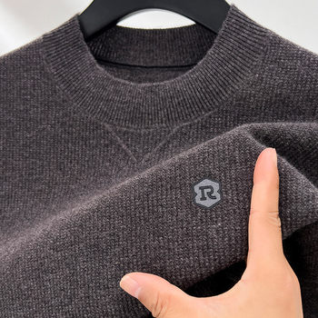 2025 autumn and winter qiaodun official flagship store mr. bu men's french style wool sweater thickened round neck pullover knitted wool 2025 autumn and winter qiaodun official flagship store mr. bu men's french style wool sweater thickened round neck pullover knitted wool