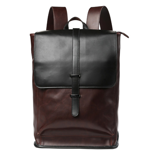 Genuine Leather Men's Bag European and American New Style Backpack Men's British Versatile Student School Bag Large Capacity Travel Backpack Computer Bag