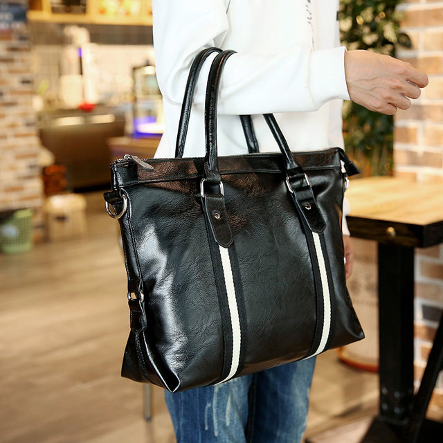 British New Style Men's Genuine Leather Handbag, Fashionable Casual Men's Bag, Retro Crossbody Business Stylish Shoulder Bag for Men, Trendy